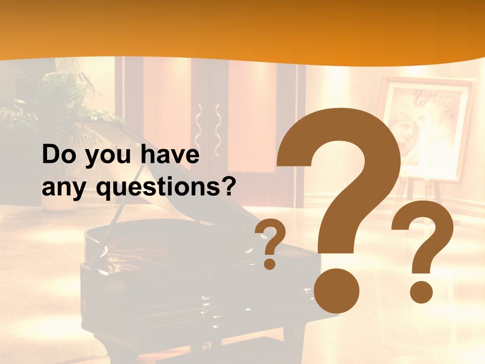 Piano In Room. PowerPoint Template