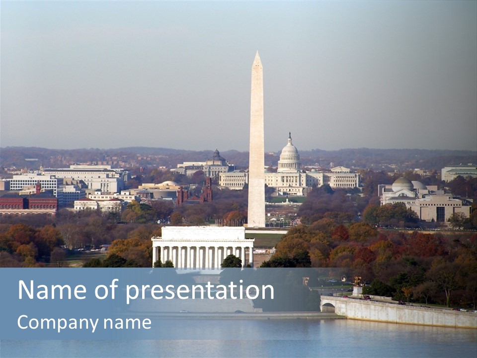 Washington Dc Monument In Autumn PowerPoint Template