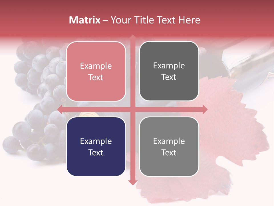 Blue Wine With Bottle And Grapes PowerPoint Template