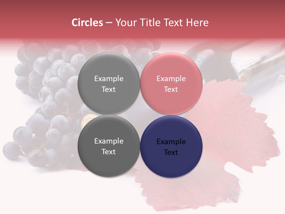Blue Wine With Bottle And Grapes PowerPoint Template