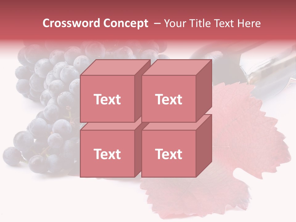 Blue Wine With Bottle And Grapes PowerPoint Template