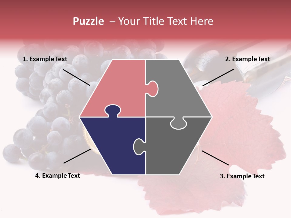 Blue Wine With Bottle And Grapes PowerPoint Template