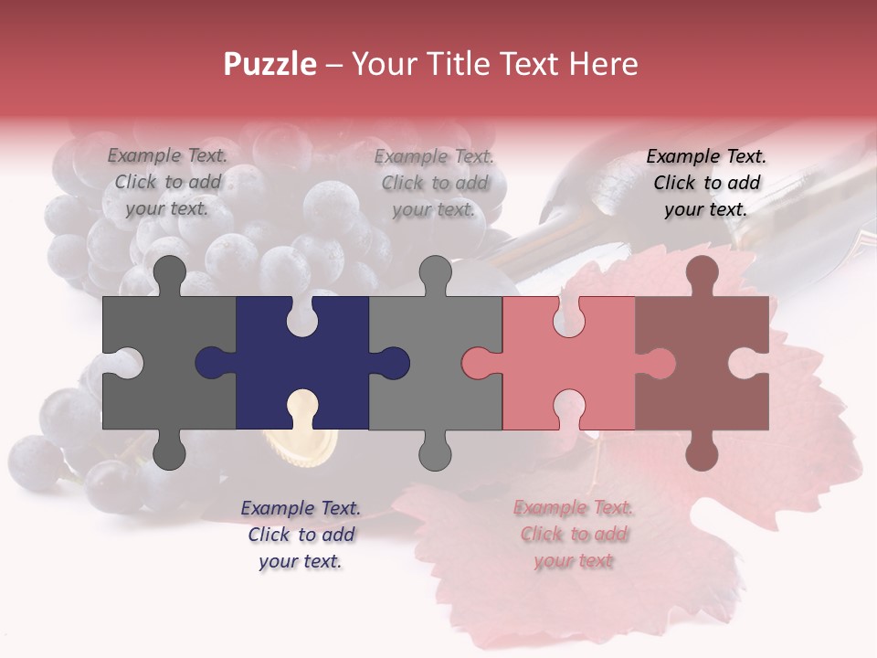 Blue Wine With Bottle And Grapes PowerPoint Template