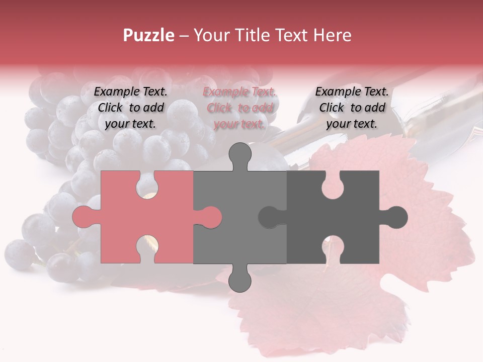 Blue Wine With Bottle And Grapes PowerPoint Template