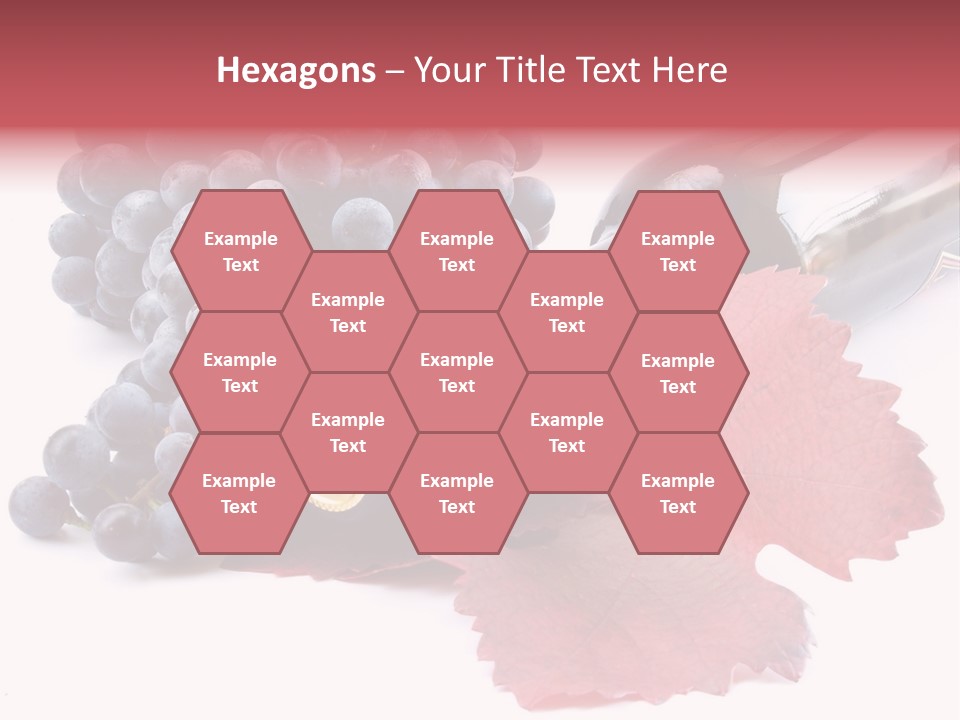 Blue Wine With Bottle And Grapes PowerPoint Template