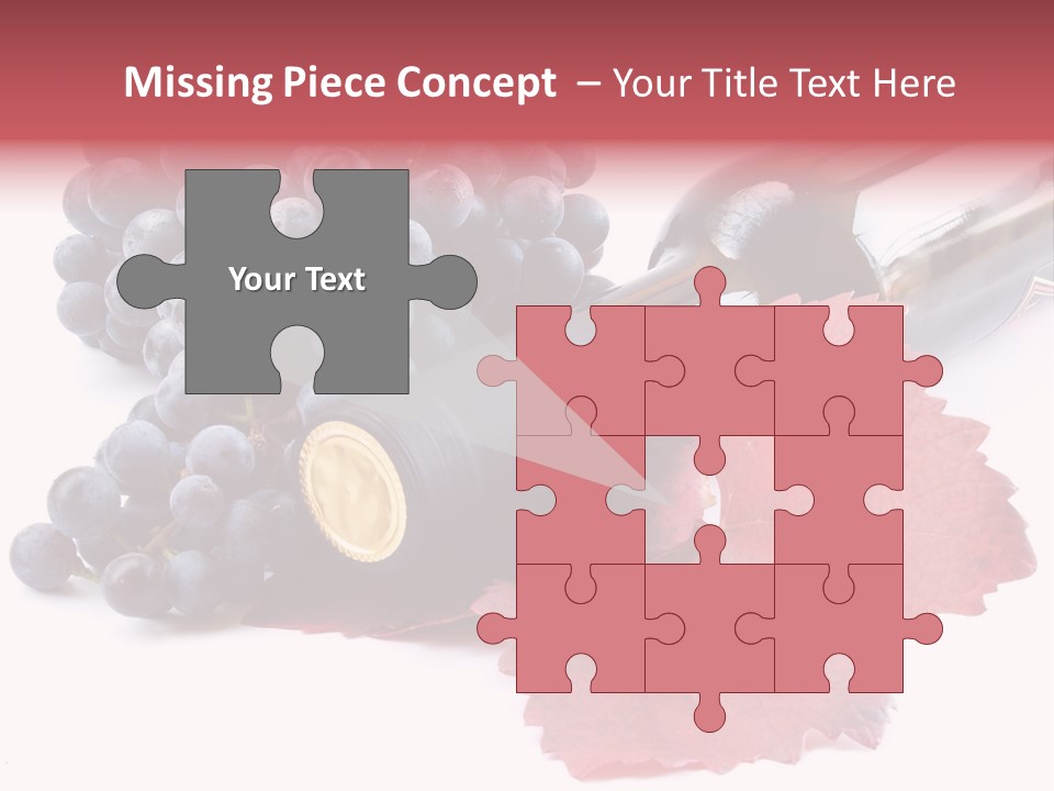 Blue Wine With Bottle And Grapes PowerPoint Template