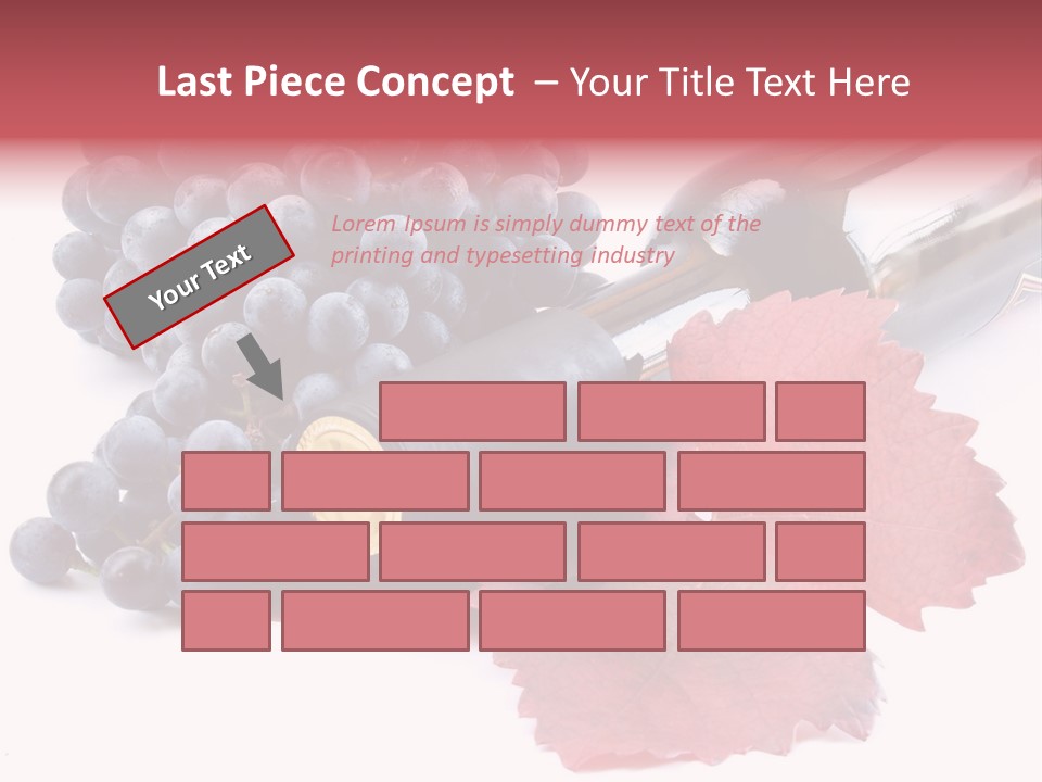 Blue Wine With Bottle And Grapes PowerPoint Template