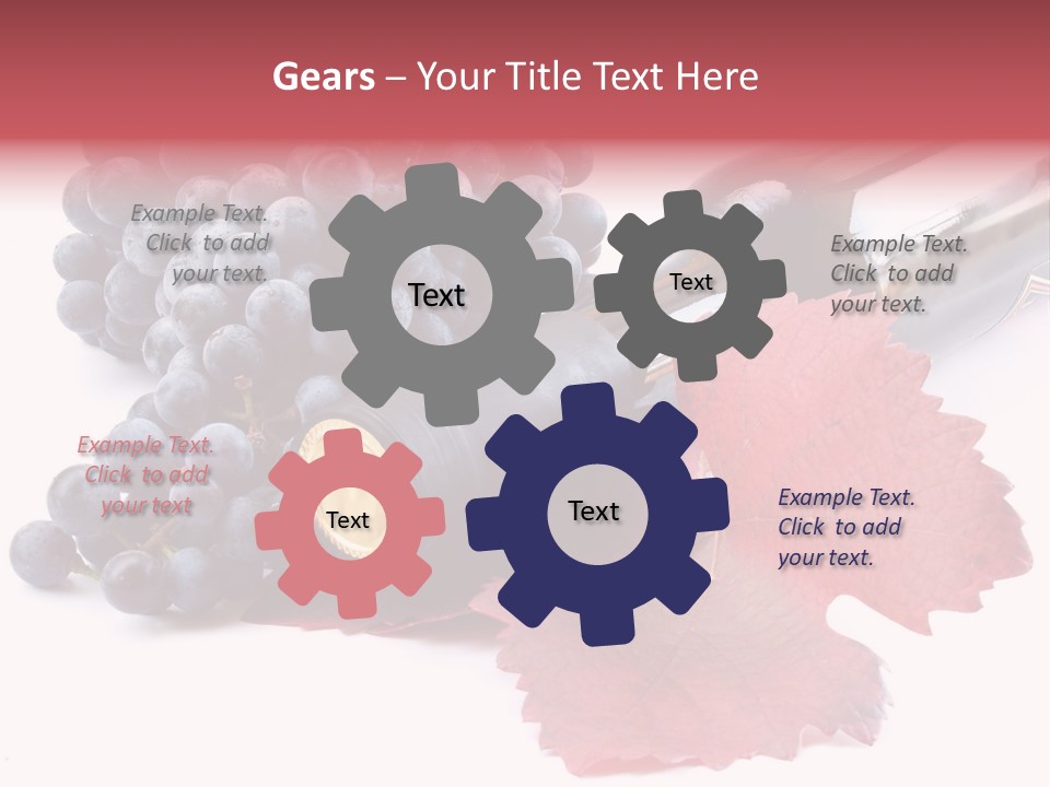 Blue Wine With Bottle And Grapes PowerPoint Template