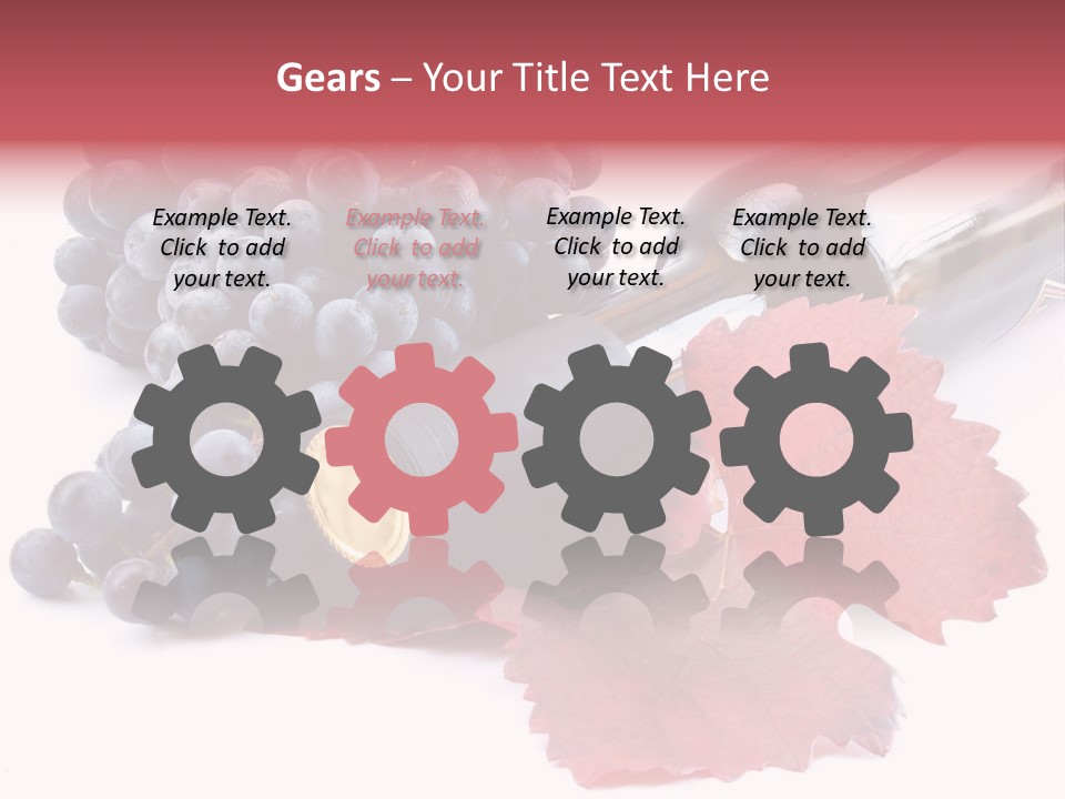 Blue Wine With Bottle And Grapes PowerPoint Template