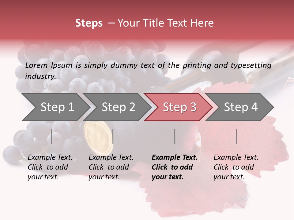 Blue Wine With Bottle And Grapes PowerPoint Template