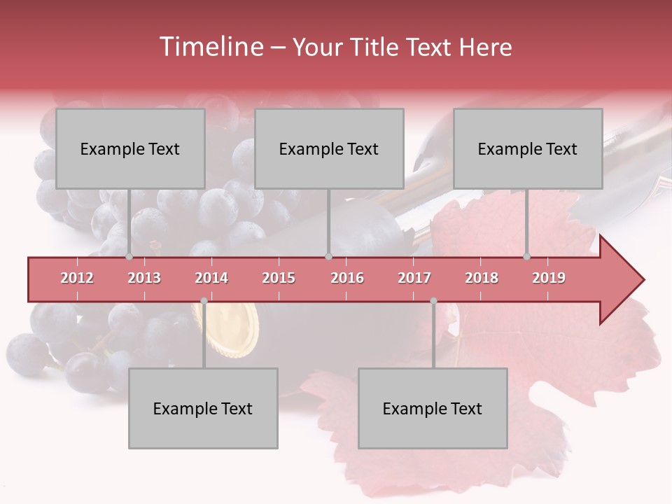 Blue Wine With Bottle And Grapes PowerPoint Template