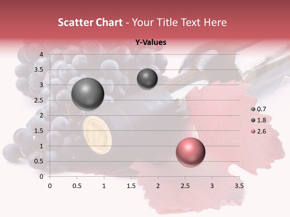 Blue Wine With Bottle And Grapes PowerPoint Template