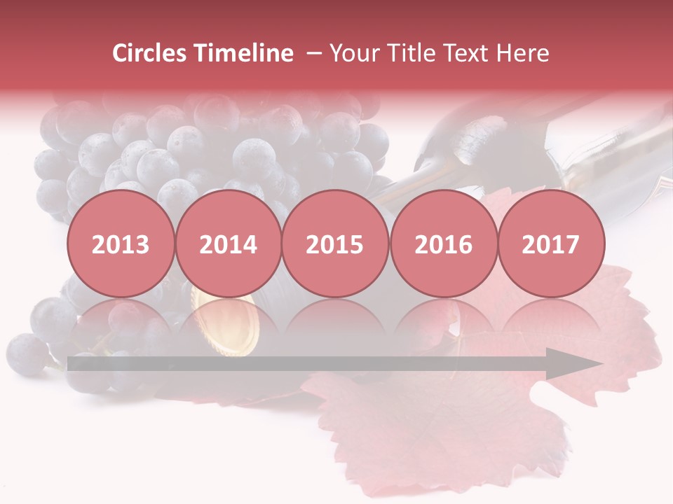 Blue Wine With Bottle And Grapes PowerPoint Template