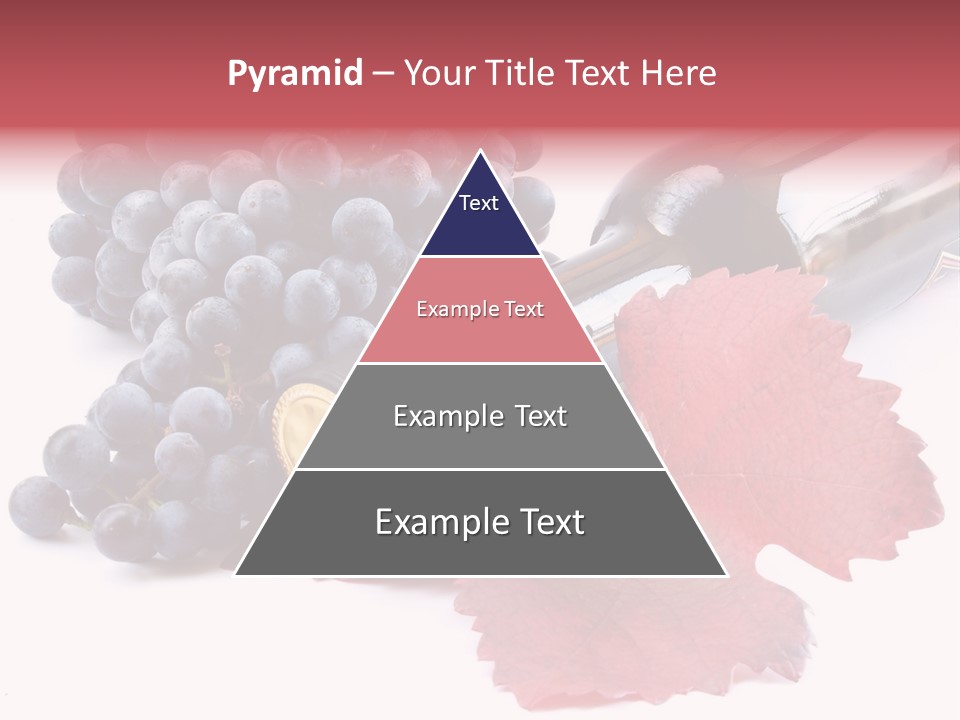 Blue Wine With Bottle And Grapes PowerPoint Template