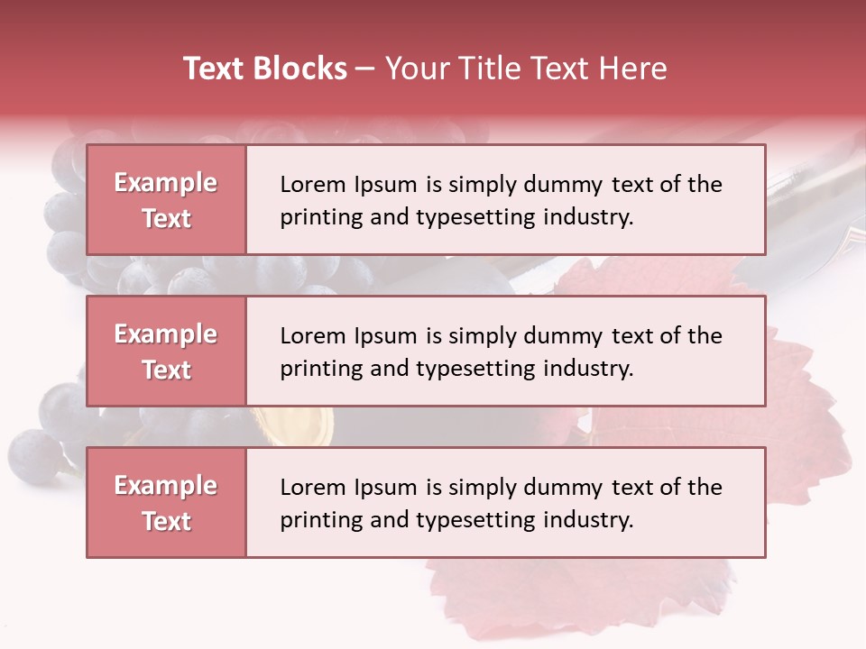 Blue Wine With Bottle And Grapes PowerPoint Template