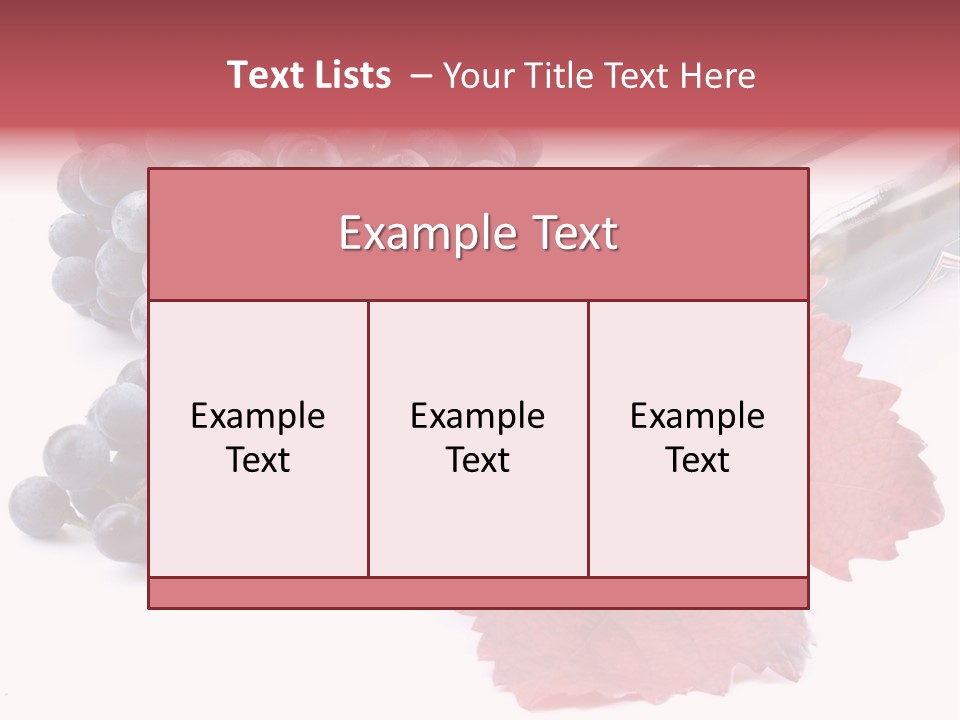 Blue Wine With Bottle And Grapes PowerPoint Template