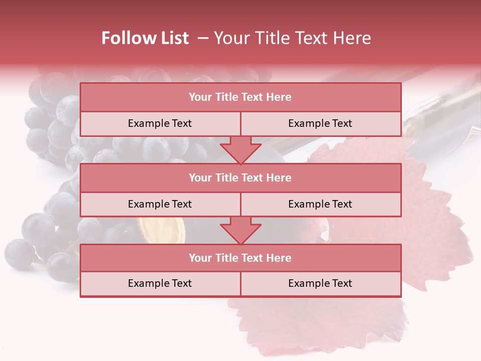 Blue Wine With Bottle And Grapes PowerPoint Template