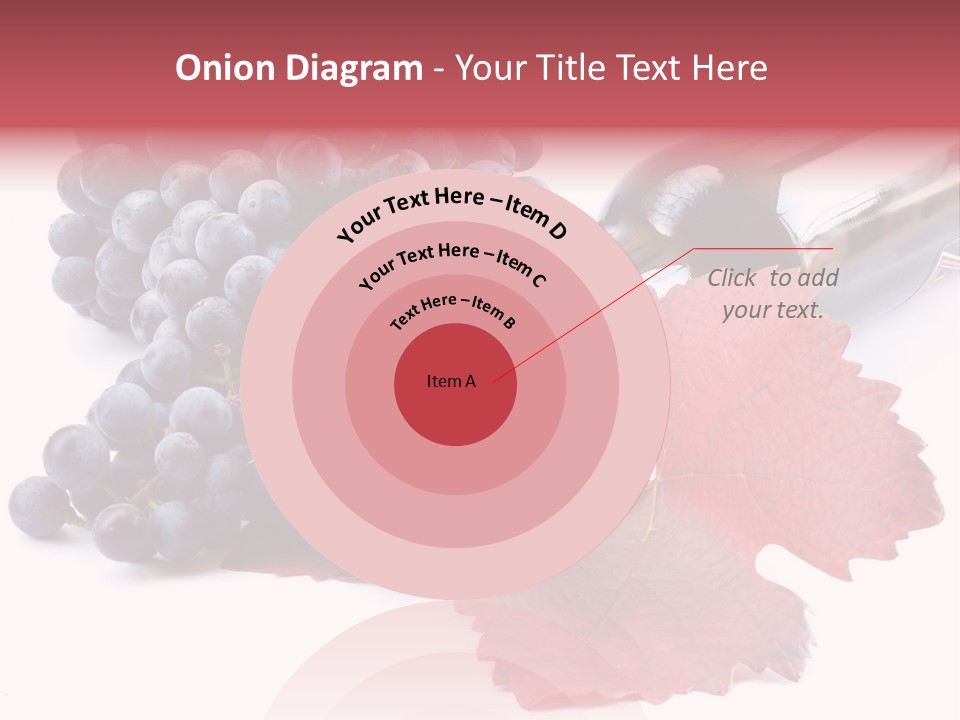 Blue Wine With Bottle And Grapes PowerPoint Template