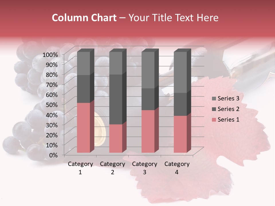 Blue Wine With Bottle And Grapes PowerPoint Template