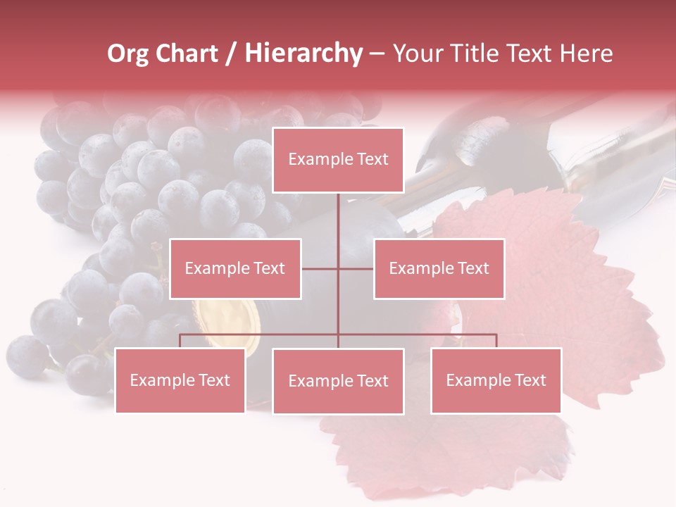 Blue Wine With Bottle And Grapes PowerPoint Template