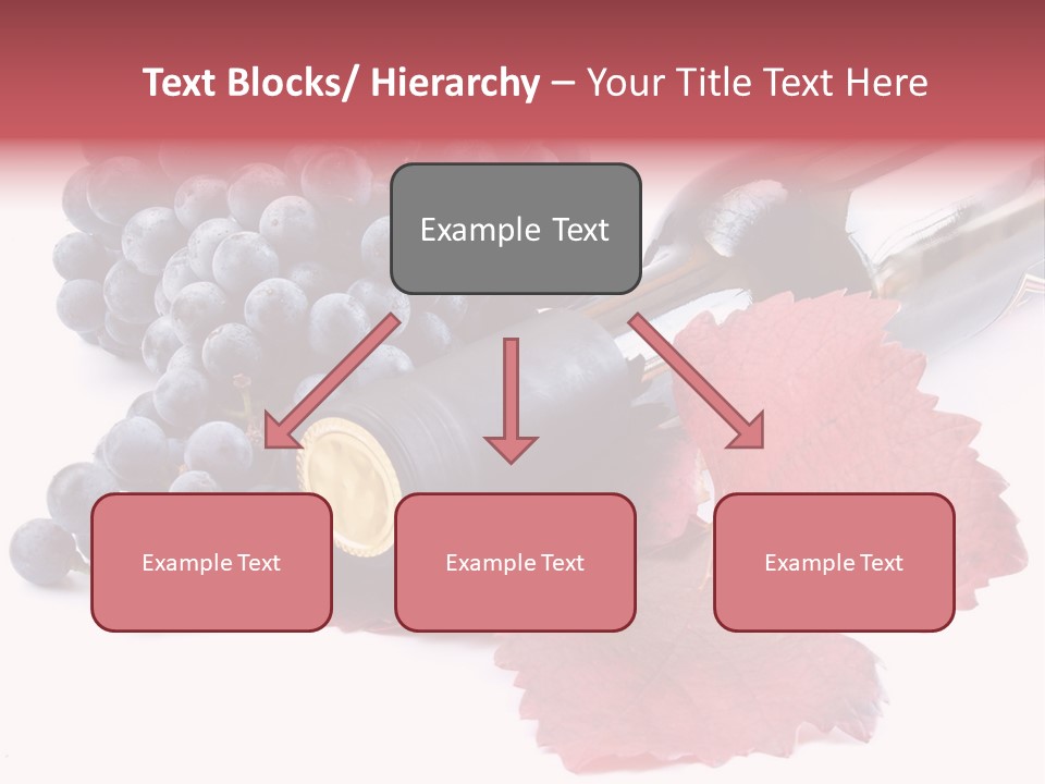 Blue Wine With Bottle And Grapes PowerPoint Template