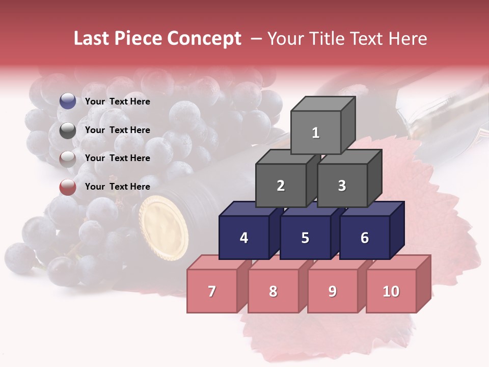 Blue Wine With Bottle And Grapes PowerPoint Template