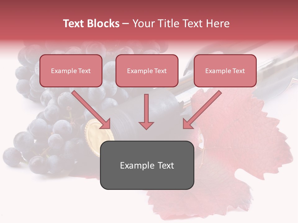 Blue Wine With Bottle And Grapes PowerPoint Template