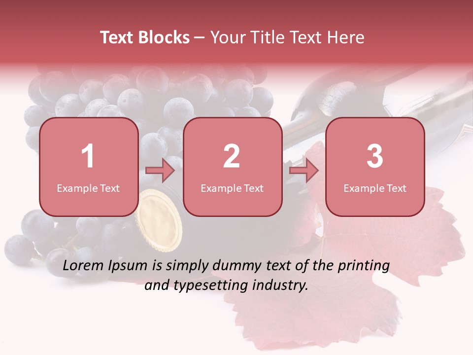 Blue Wine With Bottle And Grapes PowerPoint Template