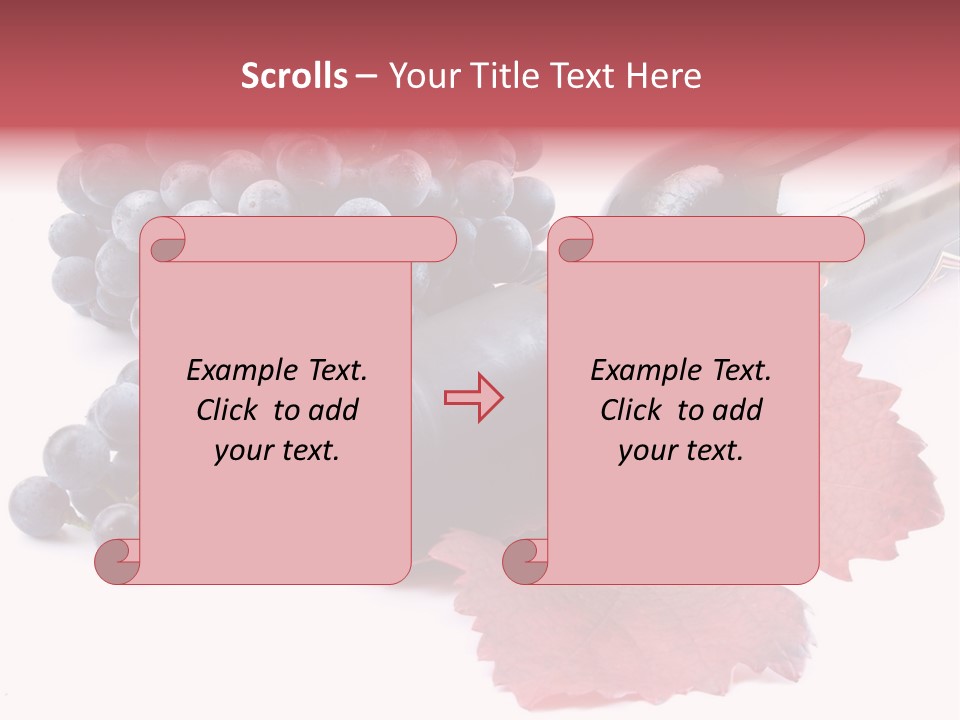 Blue Wine With Bottle And Grapes PowerPoint Template