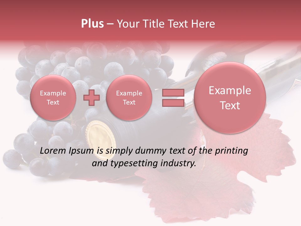 Blue Wine With Bottle And Grapes PowerPoint Template