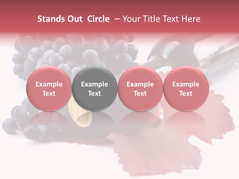 Blue Wine With Bottle And Grapes PowerPoint Template