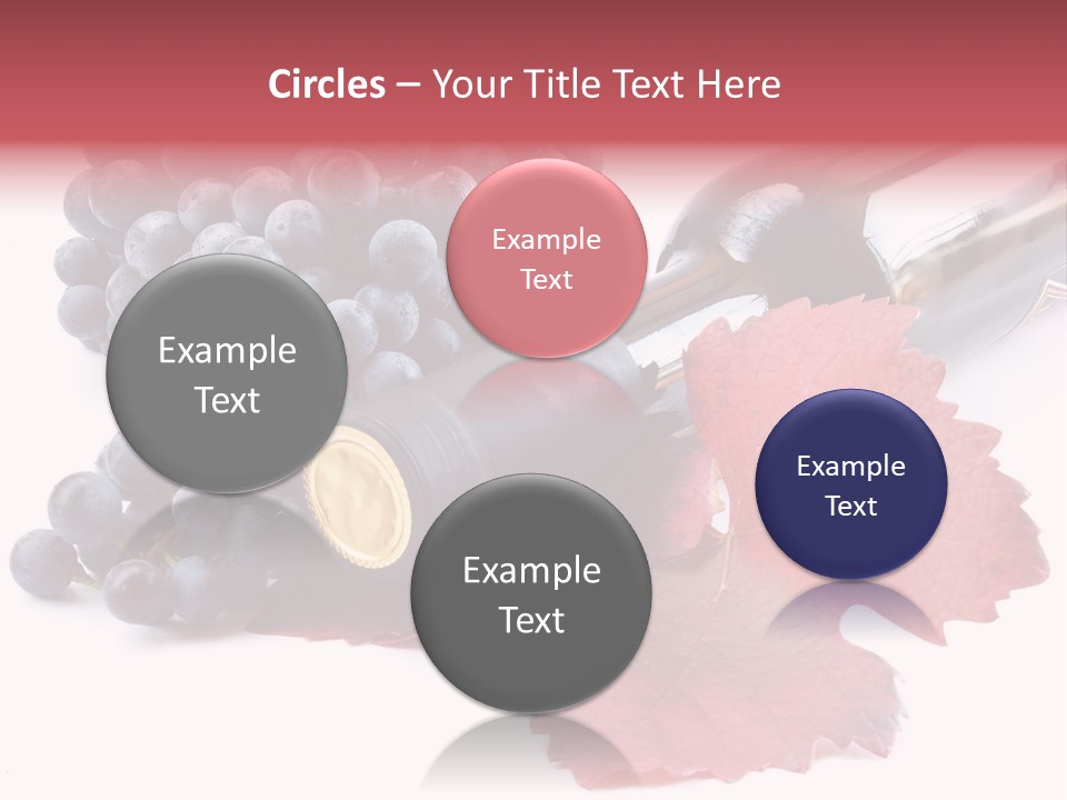 Blue Wine With Bottle And Grapes PowerPoint Template