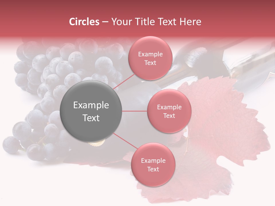 Blue Wine With Bottle And Grapes PowerPoint Template