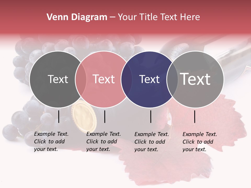 Blue Wine With Bottle And Grapes PowerPoint Template