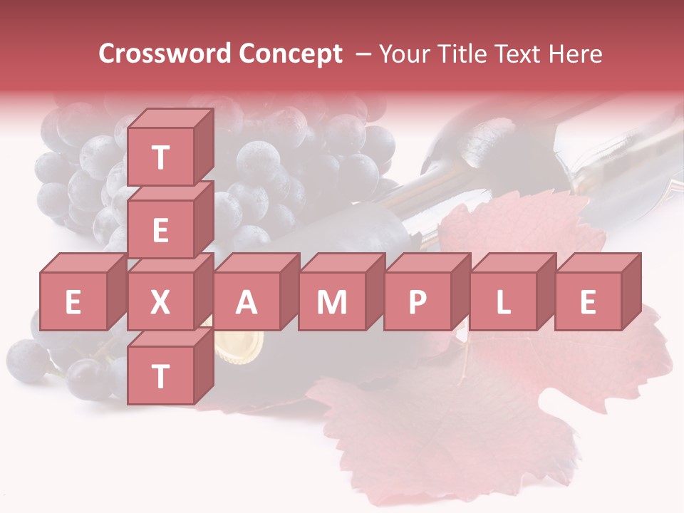 Blue Wine With Bottle And Grapes PowerPoint Template