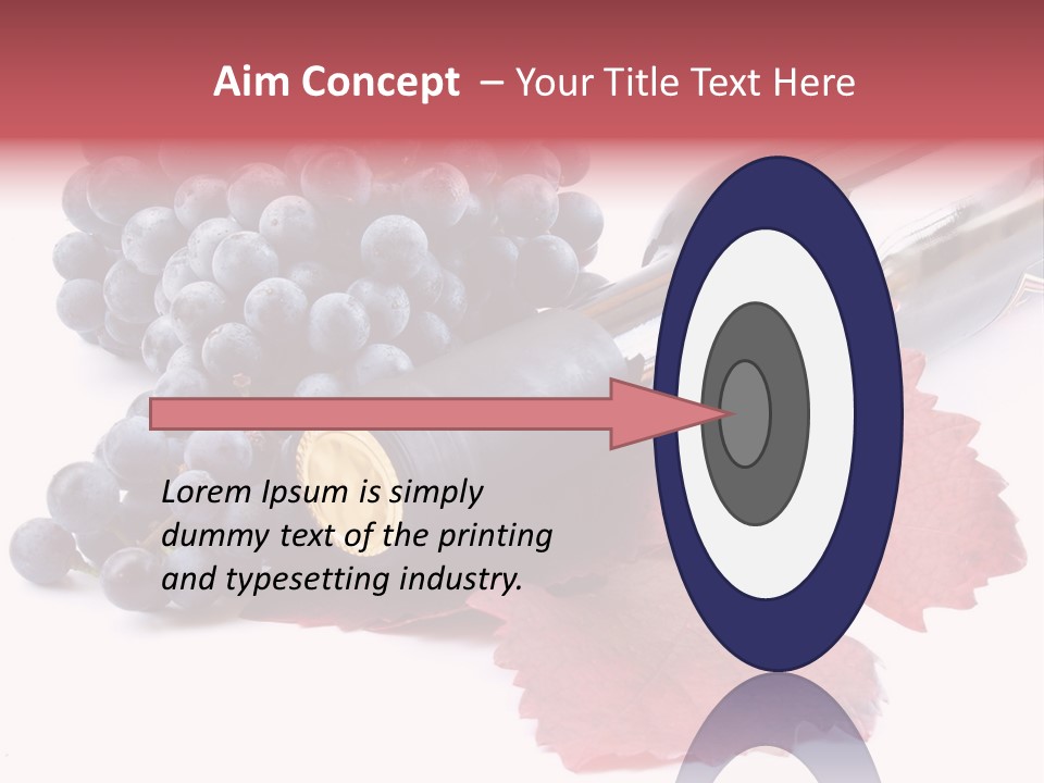 Blue Wine With Bottle And Grapes PowerPoint Template