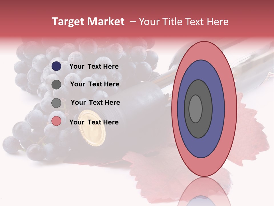 Blue Wine With Bottle And Grapes PowerPoint Template