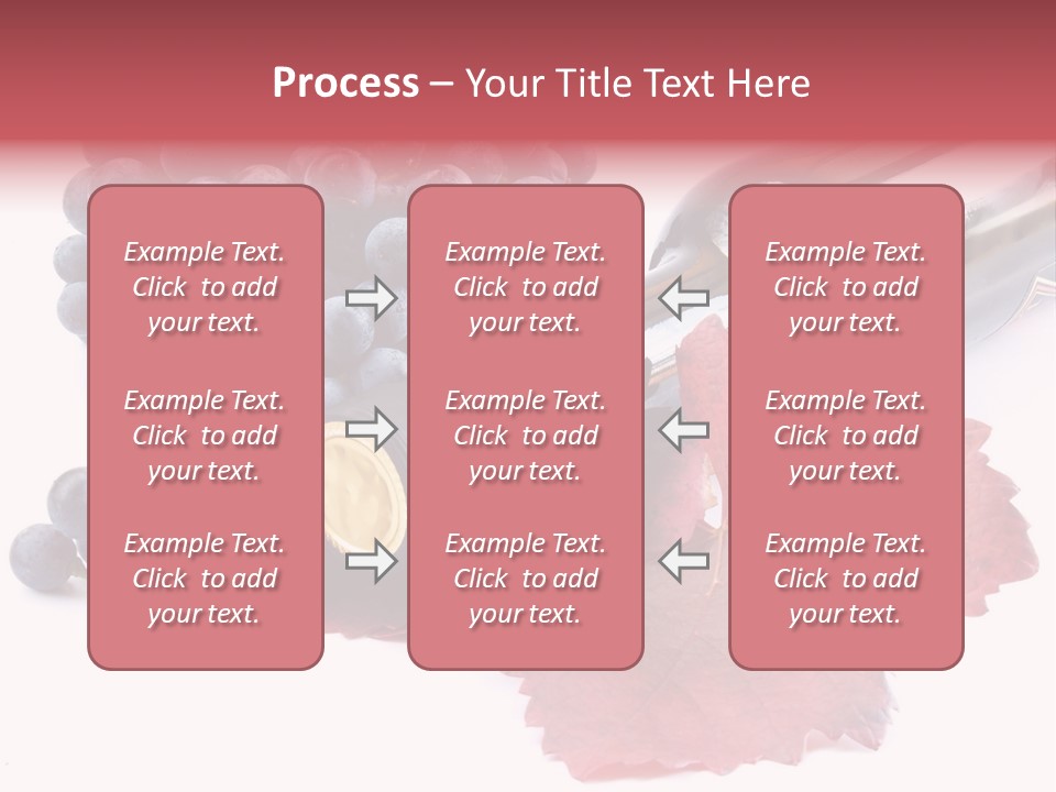 Blue Wine With Bottle And Grapes PowerPoint Template