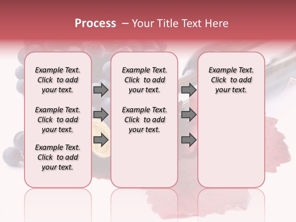 Blue Wine With Bottle And Grapes PowerPoint Template