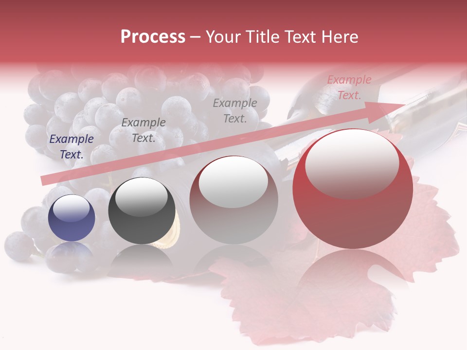 Blue Wine With Bottle And Grapes PowerPoint Template