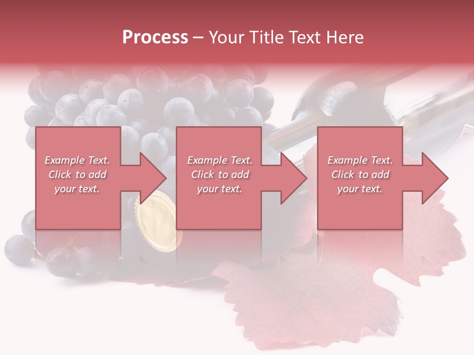 Blue Wine With Bottle And Grapes PowerPoint Template