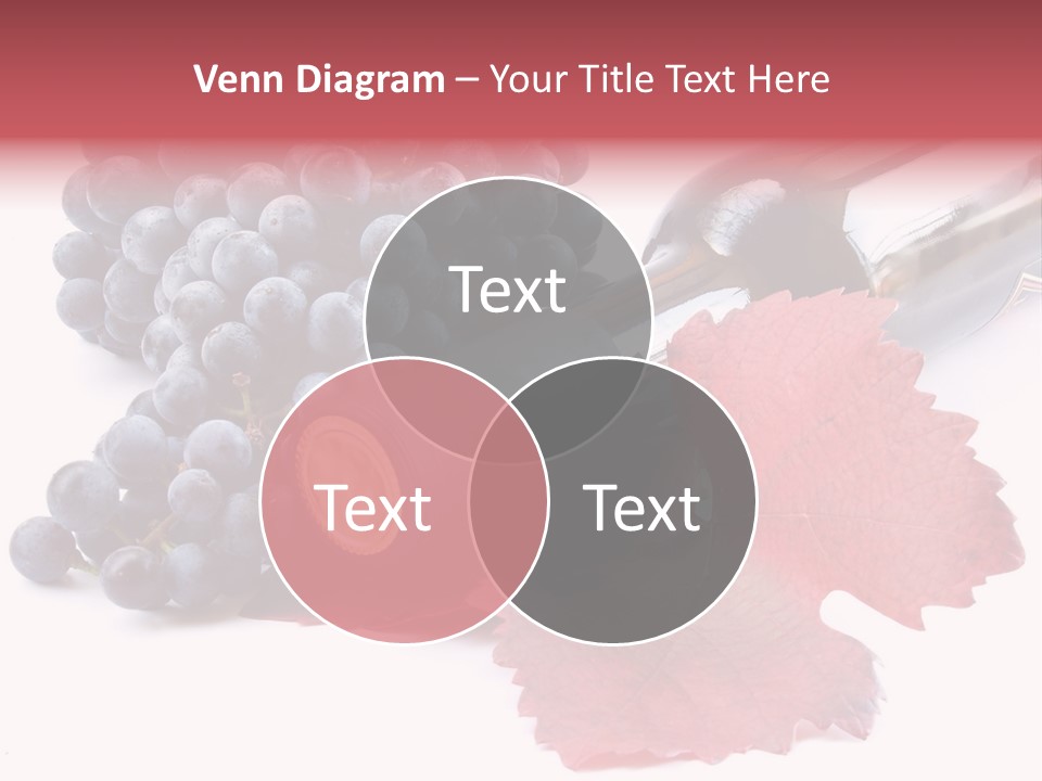 Blue Wine With Bottle And Grapes PowerPoint Template