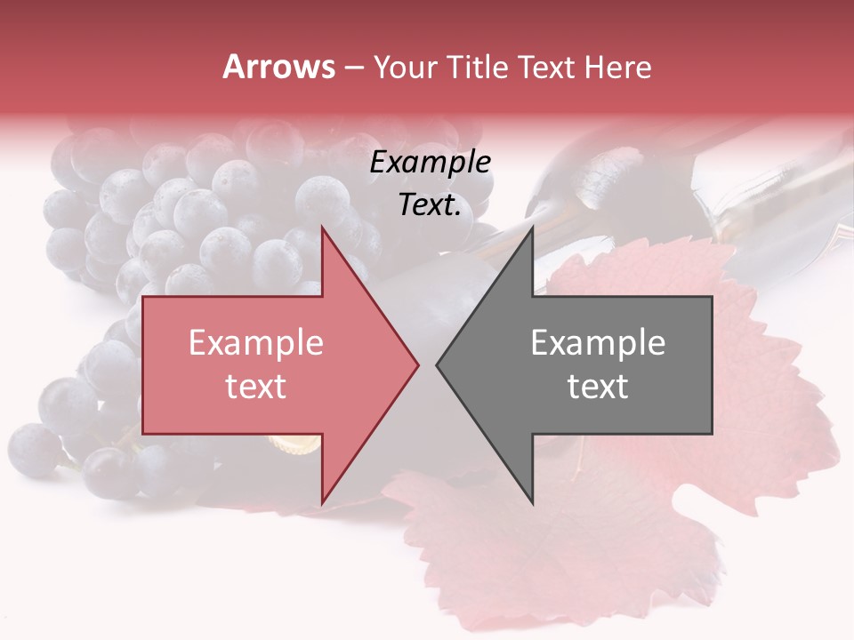 Blue Wine With Bottle And Grapes PowerPoint Template