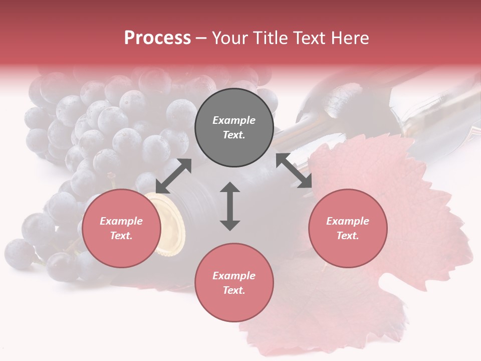 Blue Wine With Bottle And Grapes PowerPoint Template