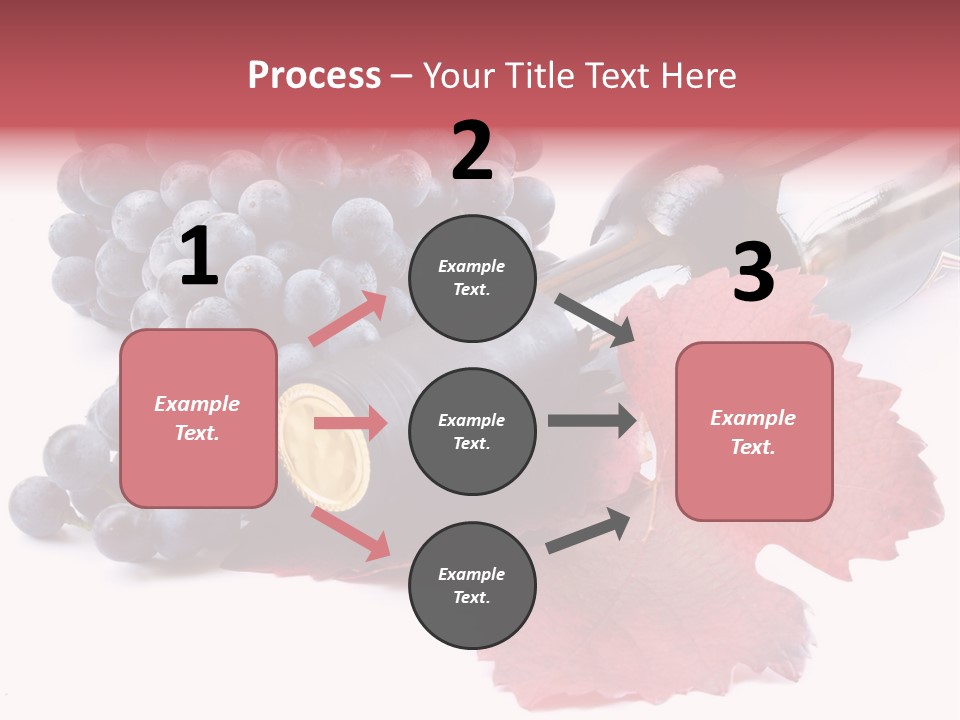 Blue Wine With Bottle And Grapes PowerPoint Template