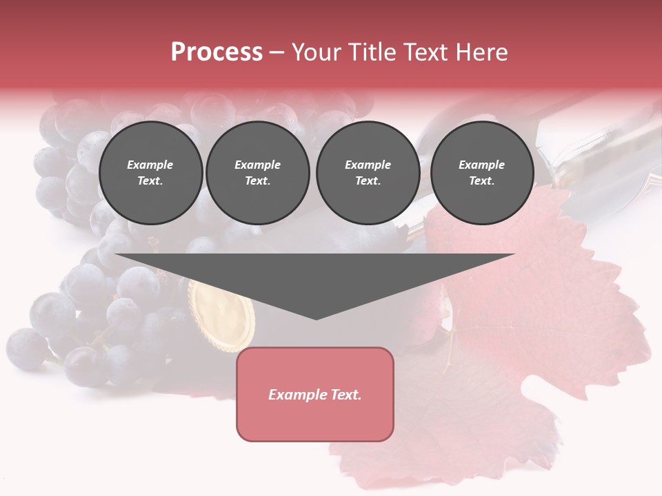 Blue Wine With Bottle And Grapes PowerPoint Template