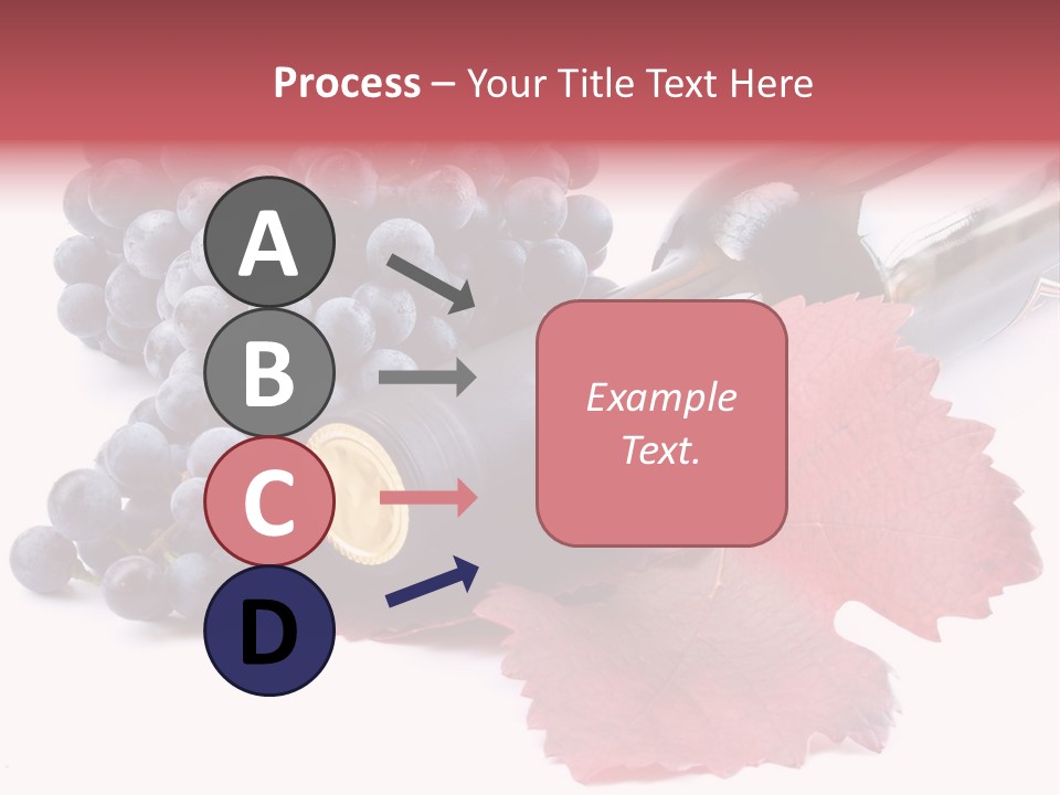 Blue Wine With Bottle And Grapes PowerPoint Template