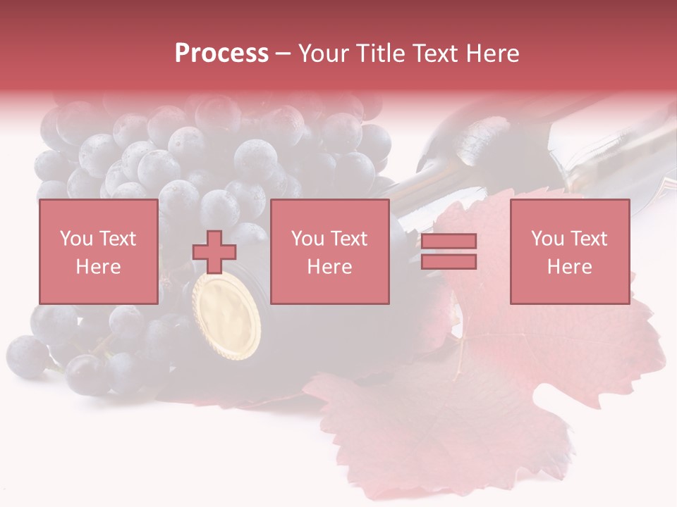 Blue Wine With Bottle And Grapes PowerPoint Template