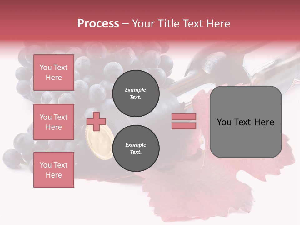 Blue Wine With Bottle And Grapes PowerPoint Template