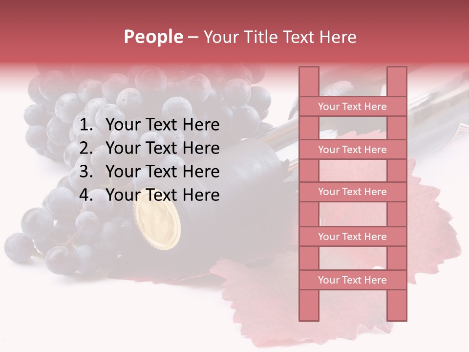 Blue Wine With Bottle And Grapes PowerPoint Template